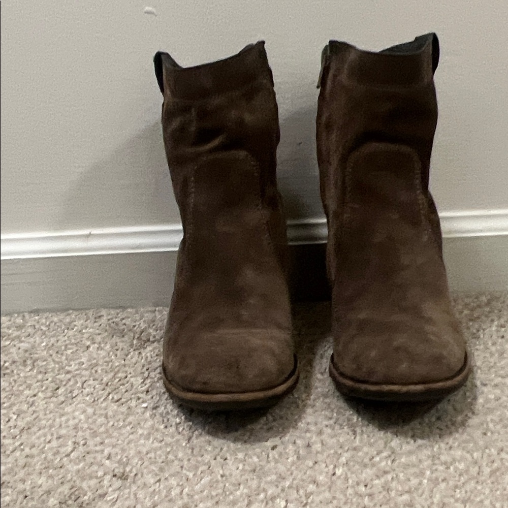 Paul Green Brown Suede Heeled Boots